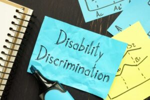 New York disability discrimination lawsuit concept, words disability discrimination